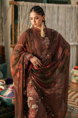 3 Piece Unstitched Embroidered Dobby Linen Suit By MARIA B