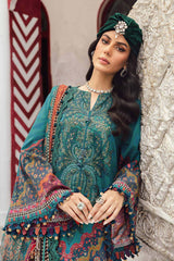 3 Piece Unstitched Embroidered Linen Suit By Maria B | MPT-2710-B