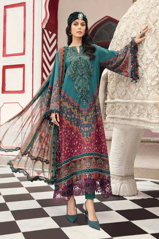 3 Piece Unstitched Embroidered Linen Suit By Maria B | MPT-2710-B