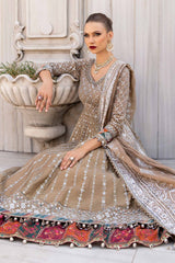 CST-810 | 3Pc Unstitched Satin Suit Embroidered Cotton Sateen By Maria B