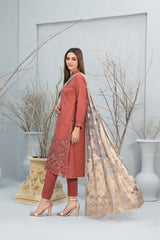 D-1131 | 3Pc Unstitched Suit Winter Collection Sanea By Tawakkal Fabrics