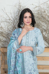 D-1169 | 3Pc Unstitched Suit Winter Collection Leesha By Tawakkal Fabrics