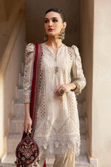 3 Piece Unstitched Embroidered Dobby Lawn Suit By Maria B D-2511-B