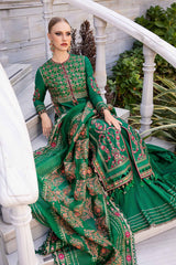 CST-811 | 3Pc Unstitched Satin Suit Embroidered Cotton Sateen By Maria B