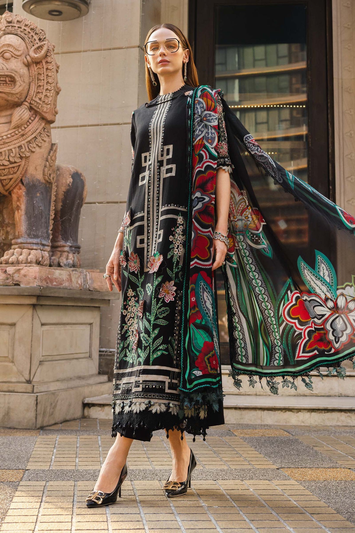 3-PC Unstitched Embroidered Jacquard Lawn By Maria B | EL-26-11