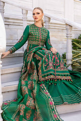 CST-811 | 3Pc Unstitched Satin Suit Embroidered Cotton Sateen By Maria B