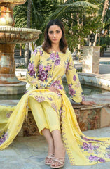 3-PC Unstitched Digital Embroidered Lawn By Tawakkal Fabrics | D-1243
