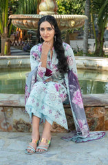 3-PC Unstitched Digital Embroidered Lawn By Tawakkal Fabrics | D-1244