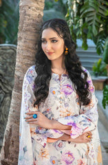 3-PC Unstitched Digital Embroidered Lawn By Tawakkal Fabrics | D-1247