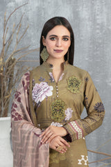 D-1293 | 3Pc Unstitched Suit Winter Collection Inisha By Tawakkal Fabrics