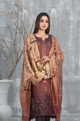 D-1297 | 3Pc Unstitched Suit Winter Collection Inisha By Tawakkal Fabrics