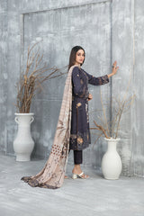 D-1298 | 3Pc Unstitched Suit Winter Collection Inisha By Tawakkal Fabrics