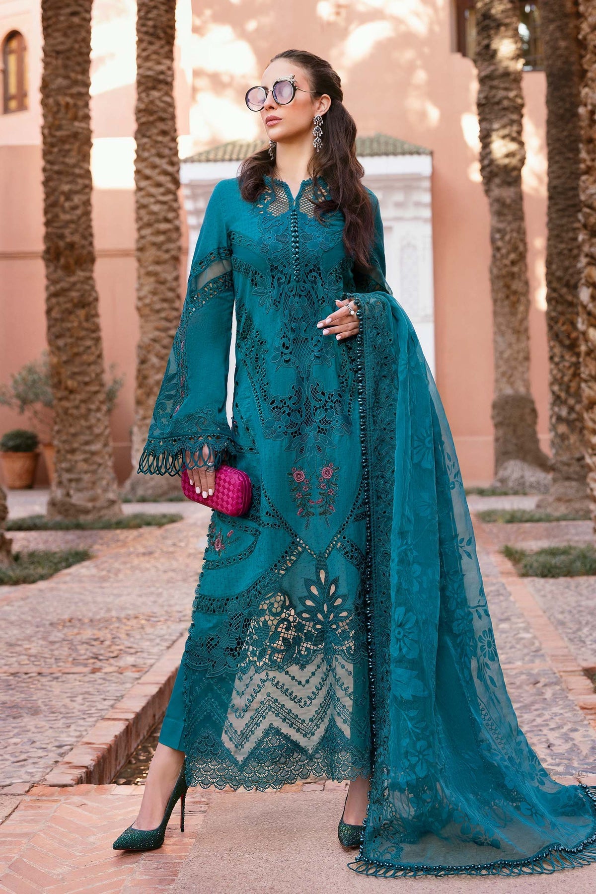 3 Piece Unstitched Embroidered Dobby Lawn Suit By Maria B D-2513-B