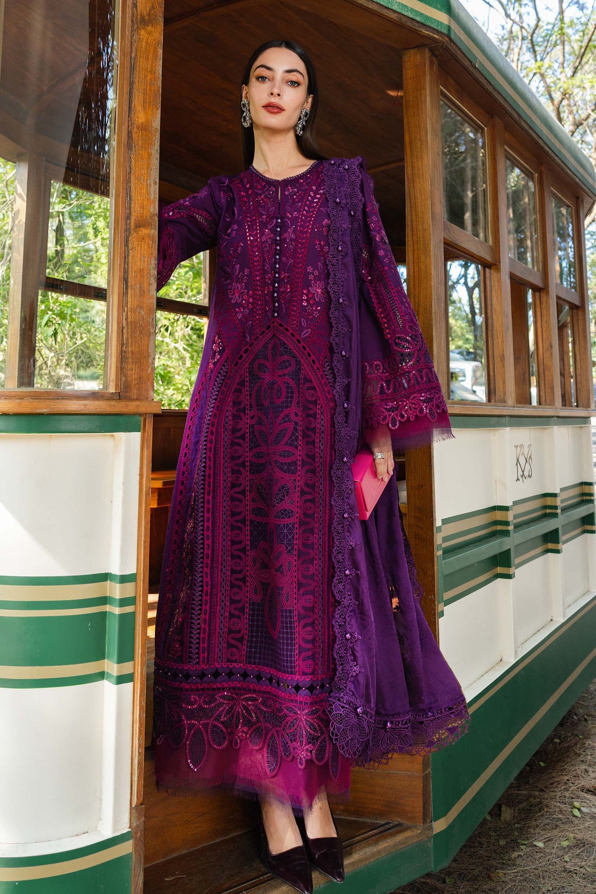 3-PC Unstitched Embroidered Jacquard Lawn By Maria B | EL-26-14