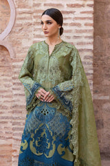 3 Piece Unstitched Embroidered Dobby Lawn Suit By Maria B D-2501-A