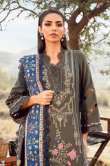MPT-2401-A - Unstitched Printed Linen Suit Winter M.Prints - Maria B
