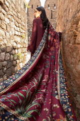 MPT-2401-B - Unstitched Printed Linen Suit Winter M.Prints - Maria B