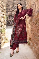 MPT-2401-B - Unstitched Printed Linen Suit Winter M.Prints - Maria B