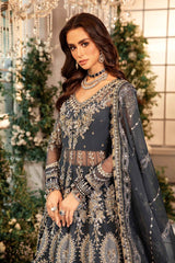 BD-2901 | 3Pc Unstitched Suit Embroidered Organza Wedding Mbroidered By Maria B