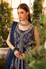 BD-2901 | 3Pc Unstitched Suit Embroidered Organza Wedding Mbroidered By Maria B
