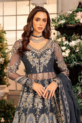 BD-2901 | 3Pc Unstitched Suit Embroidered Organza Wedding Mbroidered By Maria B