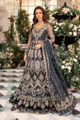 BD-2901 | 3Pc Unstitched Suit Embroidered Organza Wedding Mbroidered By Maria B
