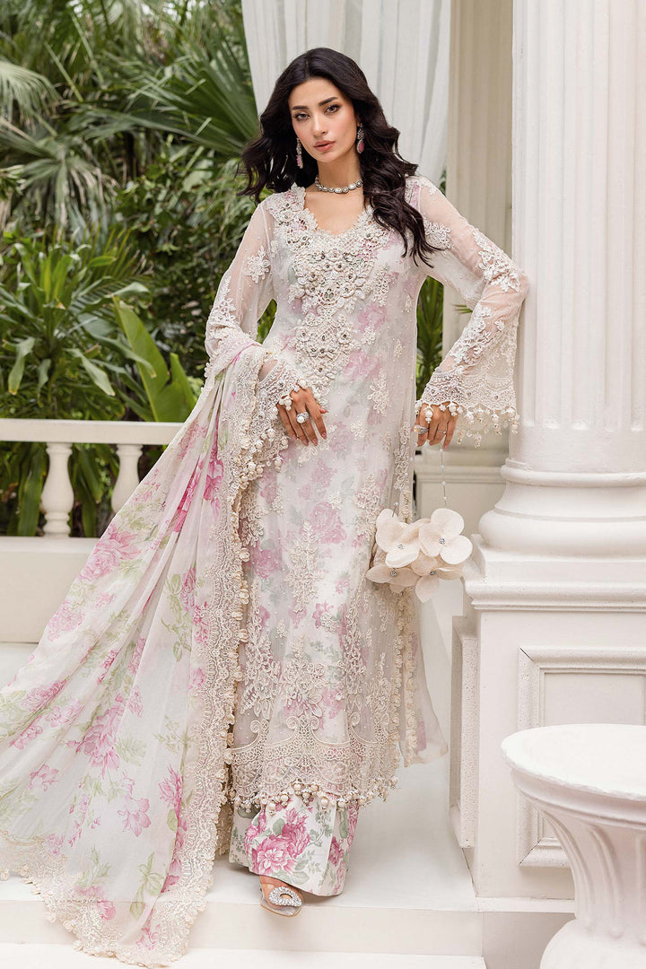 3 Piece Unstitched Embroidered Chiffon By Maria B | MPC-25-101
