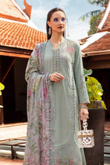 3 Piece Unstitched Embroidered Twill Linen Mprints By Maria B | MPT-2802-A