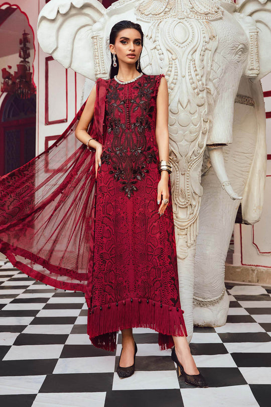 3 Piece Unstitched Embroidered Linen Suit By Maria B | MPT-2702-A