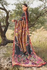 MPT-2402-B - Unstitched Printed Linen Suit Winter M.Prints - Maria B