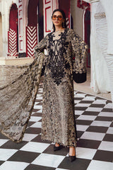 3 Piece Unstitched Embroidered Linen Suit By Maria B | MPT-2702-B