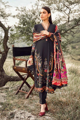 MPT-2402-B - Unstitched Printed Linen Suit Winter M.Prints - Maria B