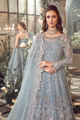 BD-2702 | Ice Blue Unstitched EMBROIDERED By Maria B
