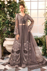 BD-2902 | 3Pc Unstitched Suit Embroidered Organza Wedding Mbroidered By Maria B