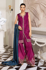 3 Piece Unstitched Embroidered Chiffon By Maria B | MPC-25-102