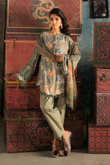 3 Piece Unstitched Embroidered Cambric Suit By MARIA B