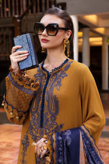 3 Piece Unstitched Embroidered Twill Linen Mprints By Maria B | MPT-2803-A