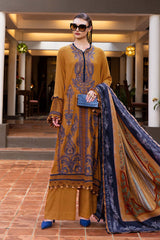 3 Piece Unstitched Embroidered Twill Linen Mprints By Maria B | MPT-2803-A