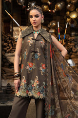 3 Piece Unstitched Embroidered Cambric Suit By MARIA B