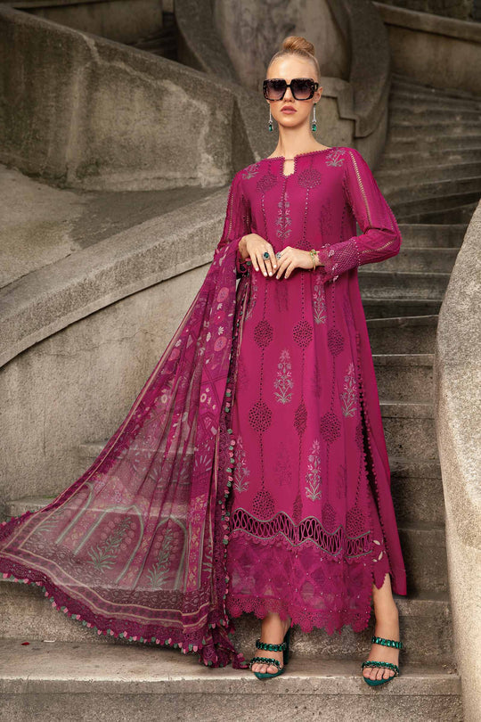 MPT-2403-B | 3Pc Unstitched Suit Printed Cambric Fall Edit 24 By Maria B