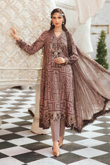 3 Piece Unstitched Embroidered Linen Suit By Maria B | MPT-2703-B