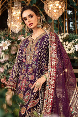 BD-2903 | 3Pc Unstitched Suit Embroidered Organza Wedding Mbroidered By Maria B