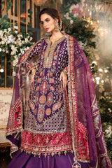 BD-2903 | 3Pc Unstitched Suit Embroidered Organza Wedding Mbroidered By Maria B