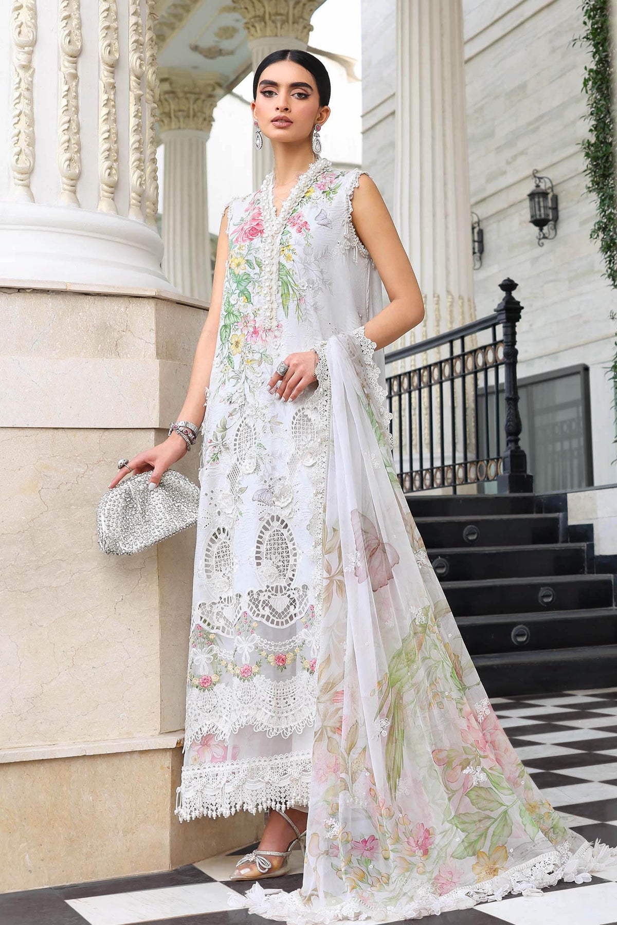 3-PC Unstitched Embroidered Jacquard Lawn By Maria B | EL-26-03