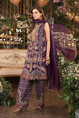 BD-2903 | 3Pc Unstitched Suit Embroidered Organza Wedding Mbroidered By Maria B