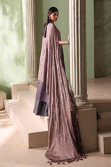 3 Piece Unstitched Embroidered Bell Raw Silk Suit By MARIA B