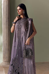 3 Piece Unstitched Embroidered Bell Raw Silk Suit By MARIA B