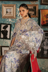 3 Piece Unstitched Embroidered Cambric Suit By MARIA B