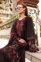 3 Piece Unstitched Embroidered Twill Linen Mprints By Maria B | MPT-2804-A