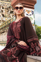 3-PC Unstitched Embroidered Twill Linen Mprints By Maria B | MPT-2804-A